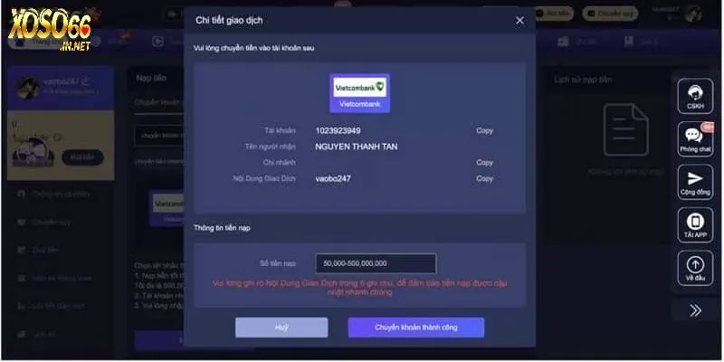 Kiểm tra chính xác thông tin giao dịch trước khi thực hiện